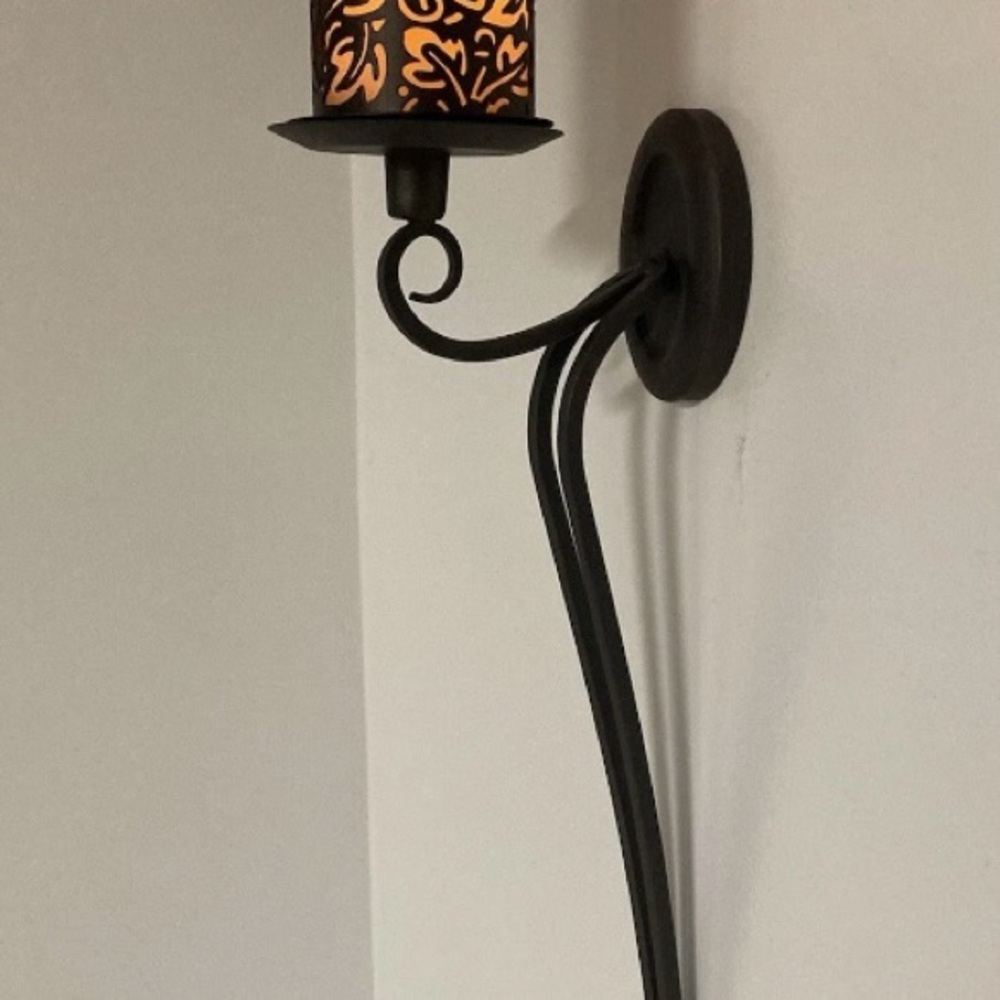 Party Lite Metal Sconces plus, cut out candle sleeve set! Vintage Bronze Finish - Picture 16 of 16